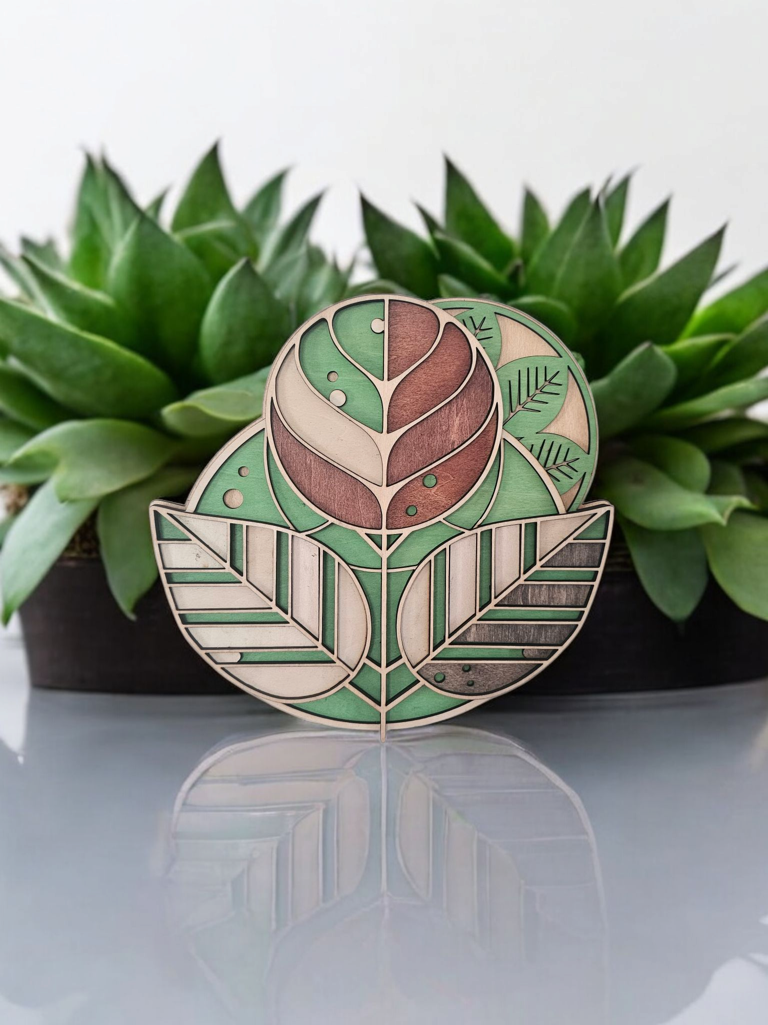 Abstract Flower Wood Art , Wall Decor