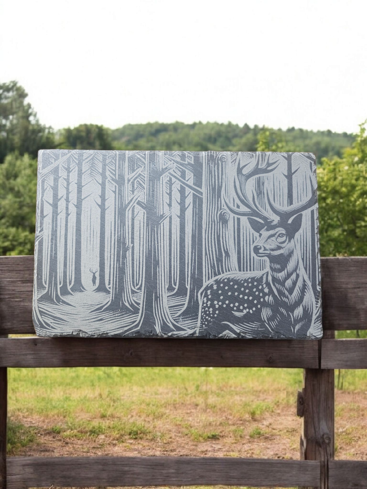 Outdoor Deer Slate Board for Charcuterie , Cheese, Hotplate