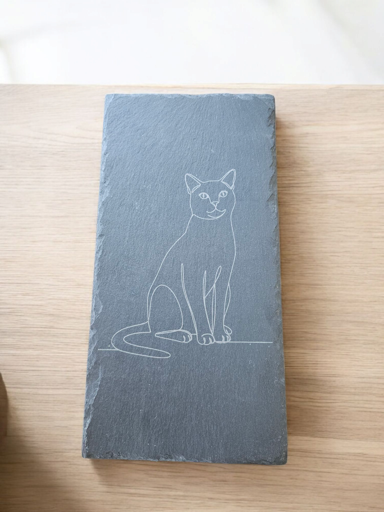 Minimalist Cat Slate Board, Charcuterie, Cheese, Hotplate
