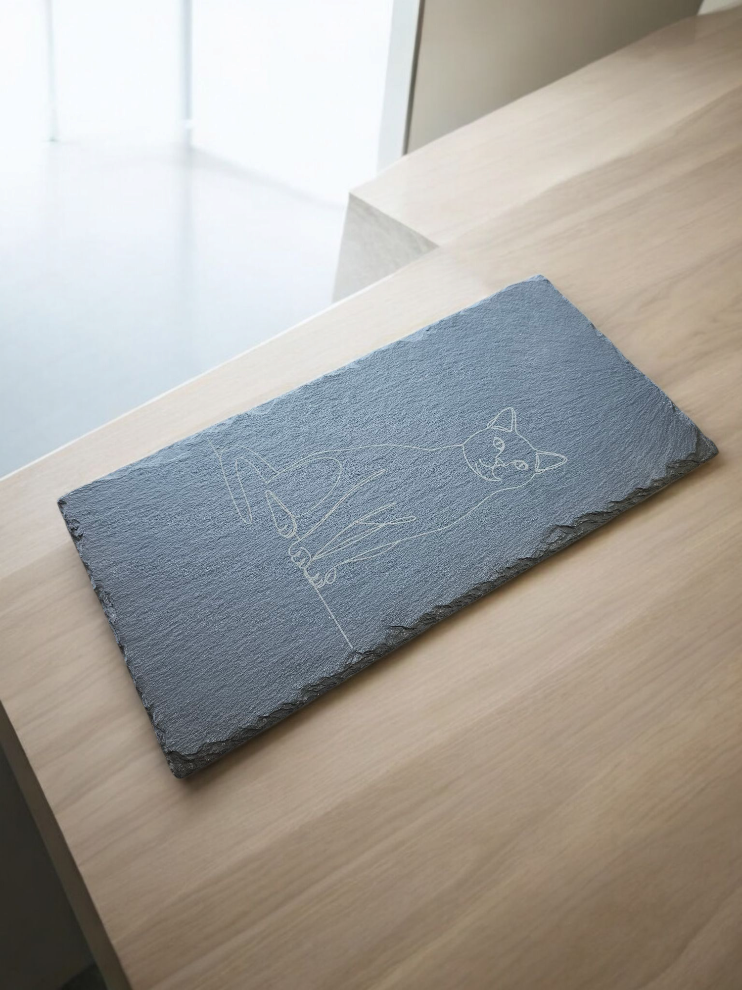 Minimalist Cat Slate Board, Charcuterie, Cheese, Hotplate
