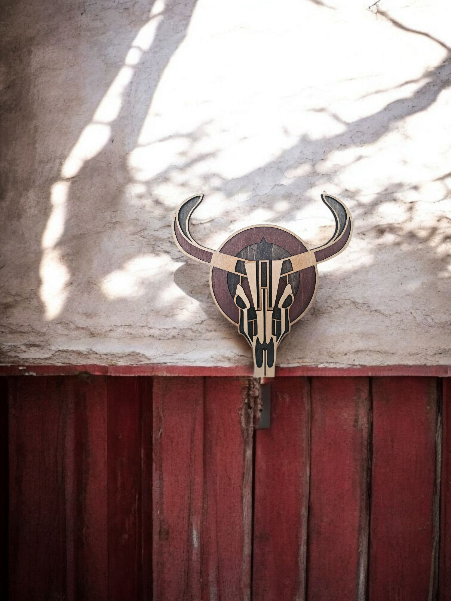Layered Cow Skull Wall Art