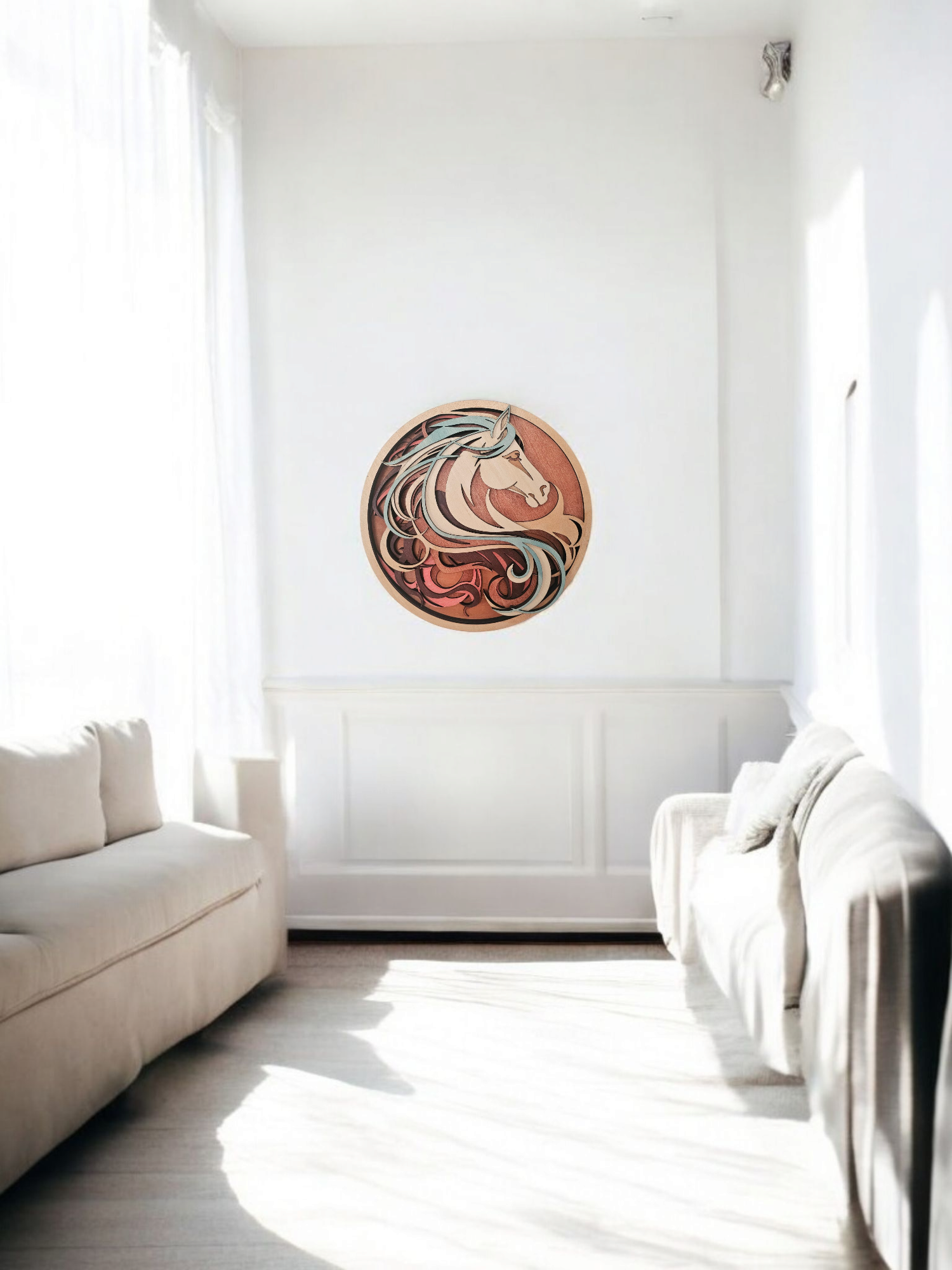 Handmade Horse Head Art, Wall Decor