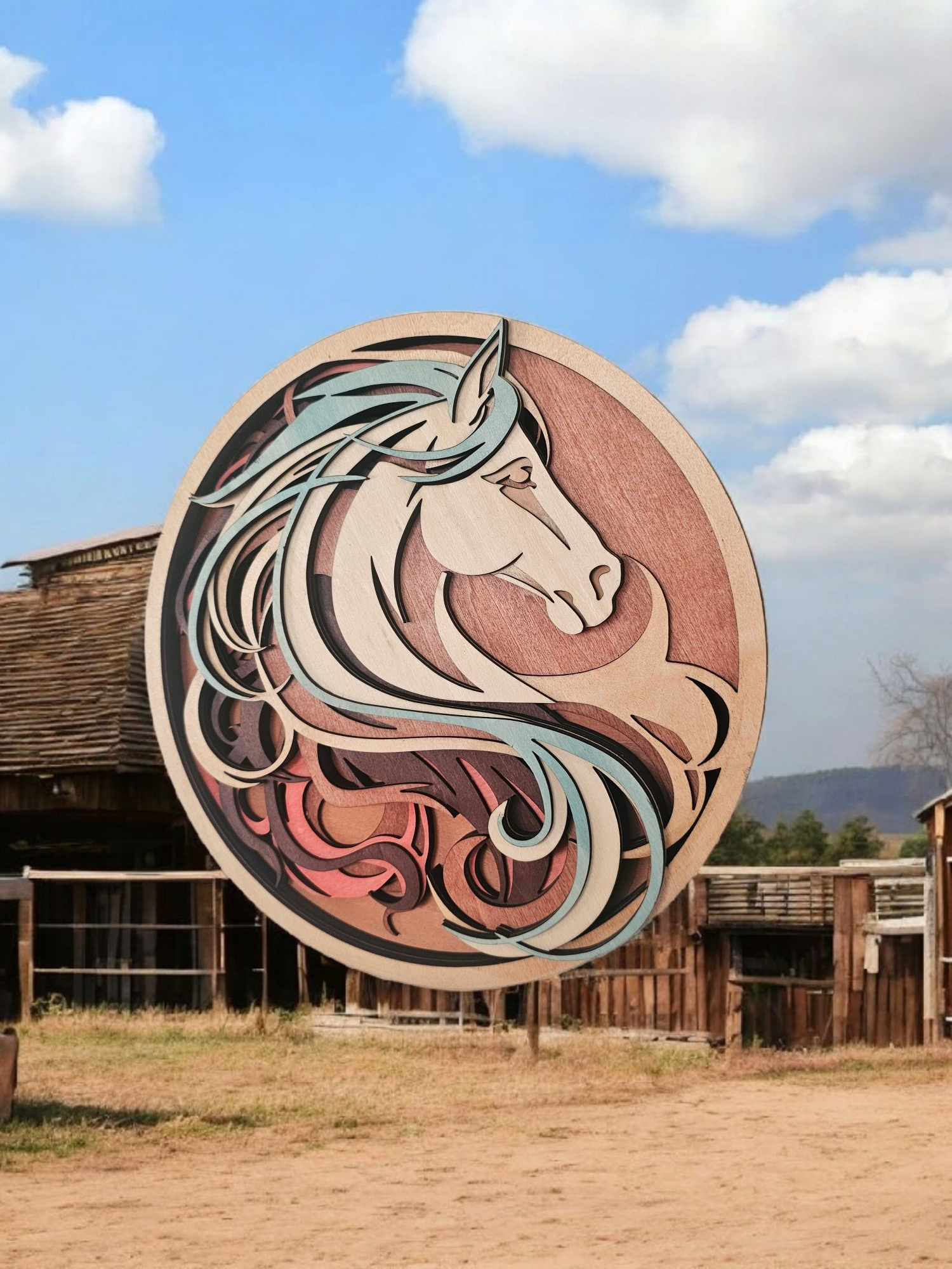 Handmade Horse Head Art, Wall Decor