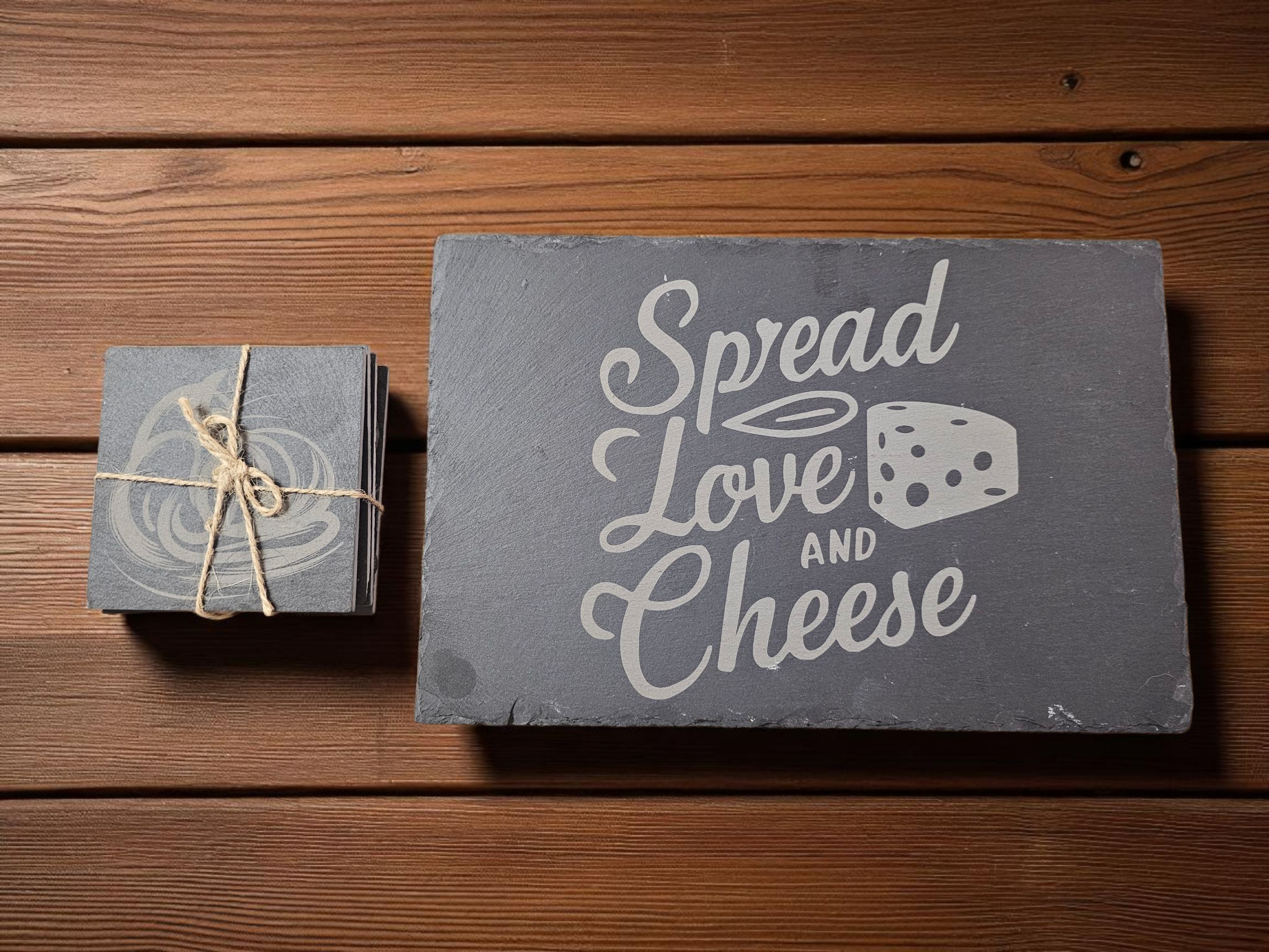 Slate Chacuterie board gift set.